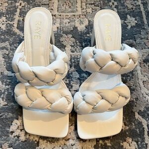 RAYE BRAIDED SQUARE TOE BLOCK HEELS from REVOLVE